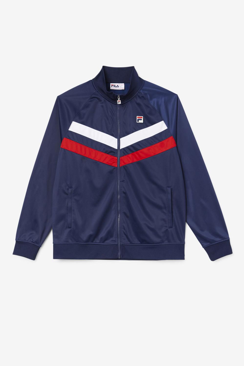Men Sweatsuits &amp; Tracksuits | FILA Jaya Track Jacket 410 FILA NAVY / FILA RED / WHITE