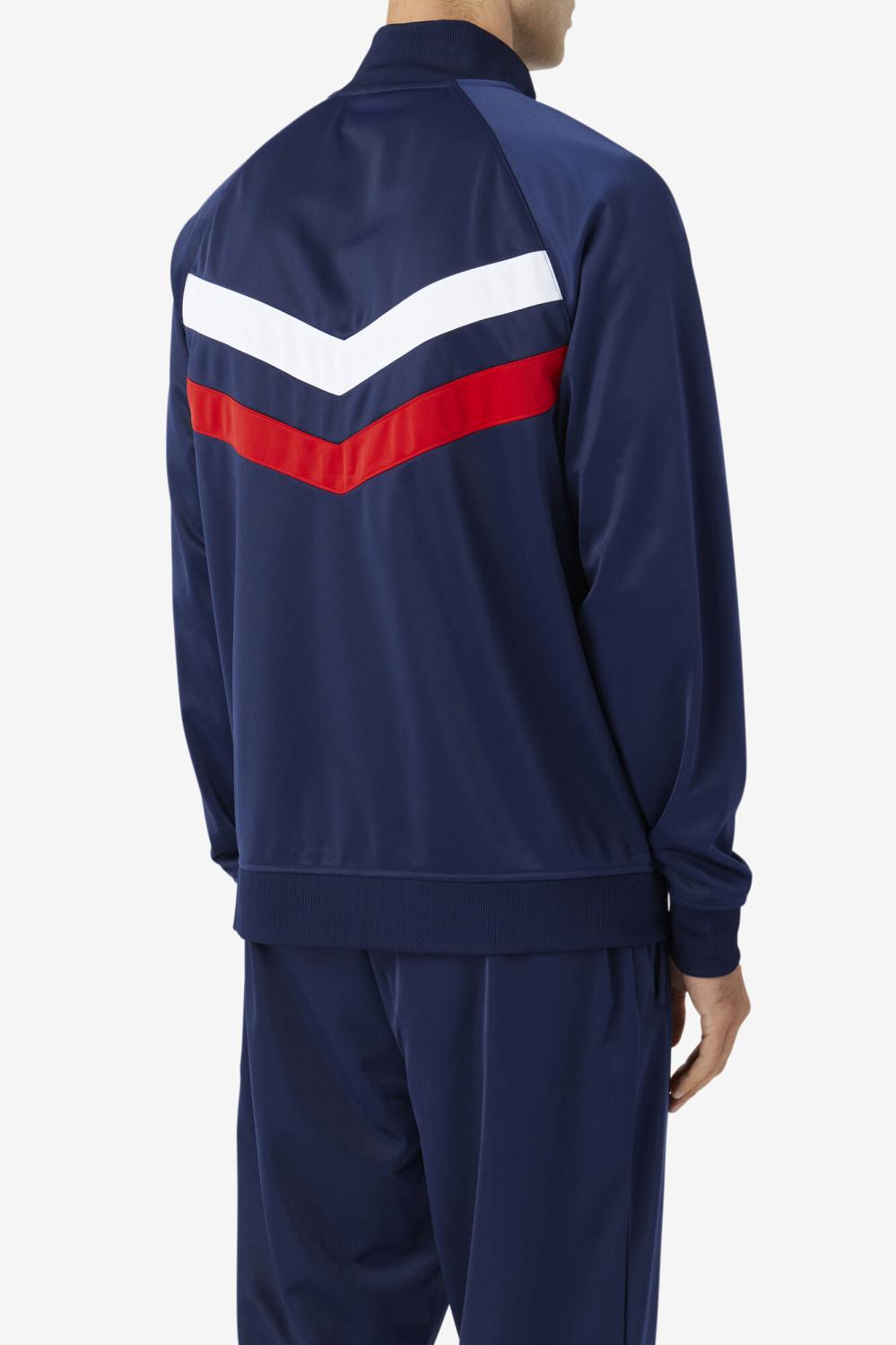 Men Sweatsuits &amp; Tracksuits | FILA Jaya Track Jacket 410 FILA NAVY / FILA RED / WHITE