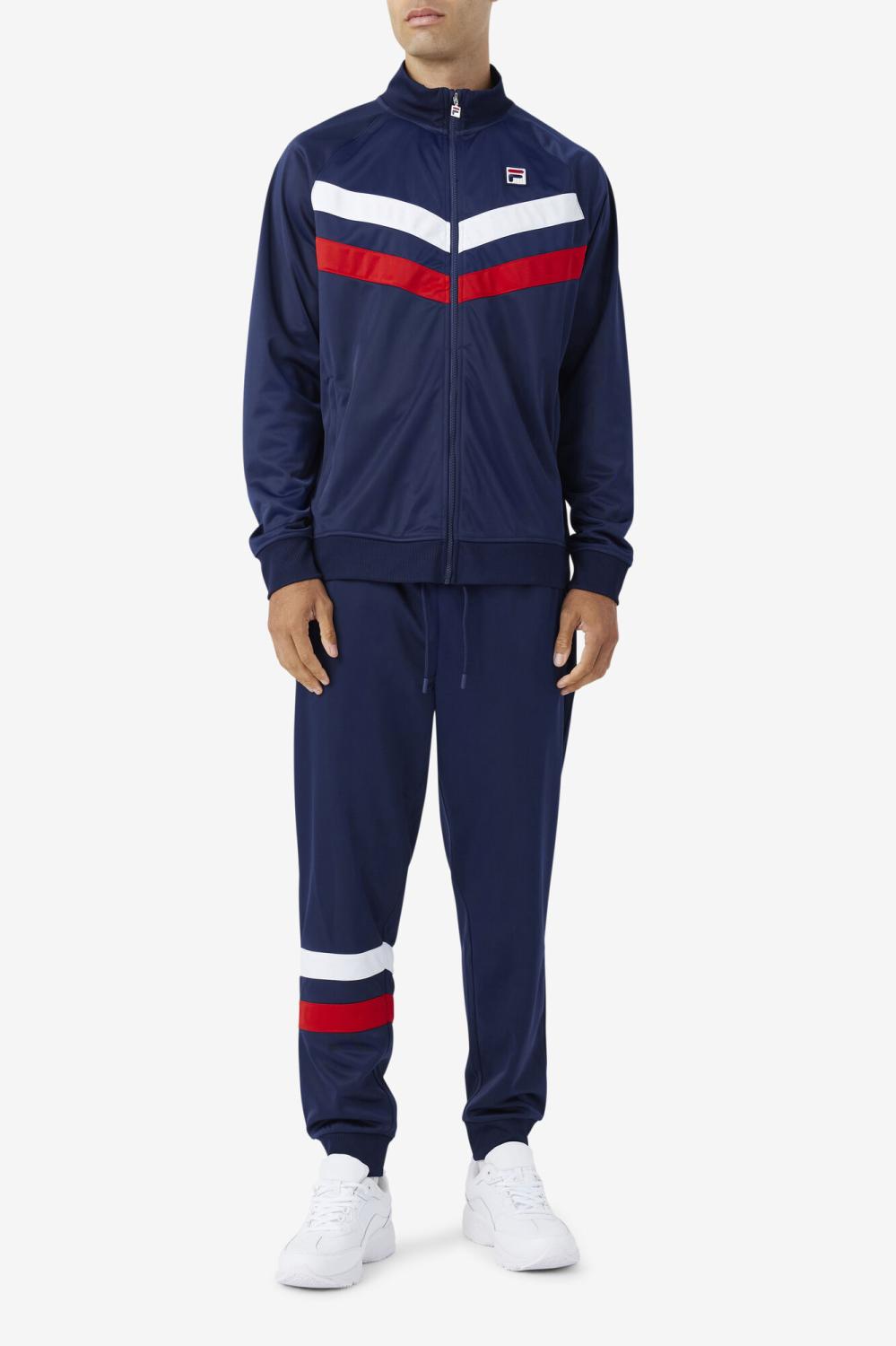 Men Sweatsuits &amp; Tracksuits | FILA Jaya Track Jacket 410 FILA NAVY / FILA RED / WHITE
