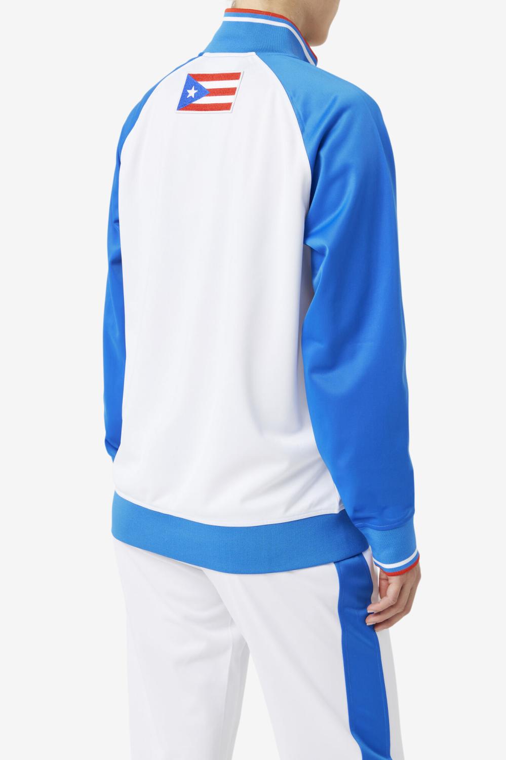Men Sweatsuits &amp; Tracksuits | FILA Puerto Rico Track Jacket 100 WHITE / PRINCESS BLUE / FIERY RED
