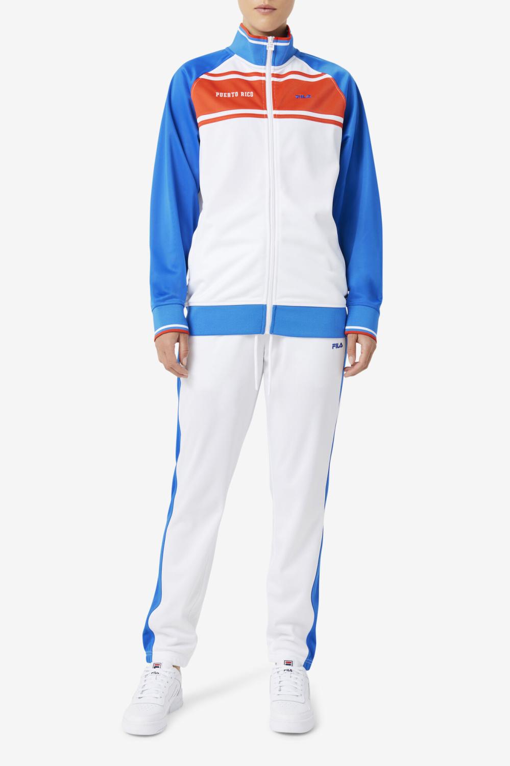 Men Sweatsuits &amp; Tracksuits | FILA Puerto Rico Track Jacket 100 WHITE / PRINCESS BLUE / FIERY RED
