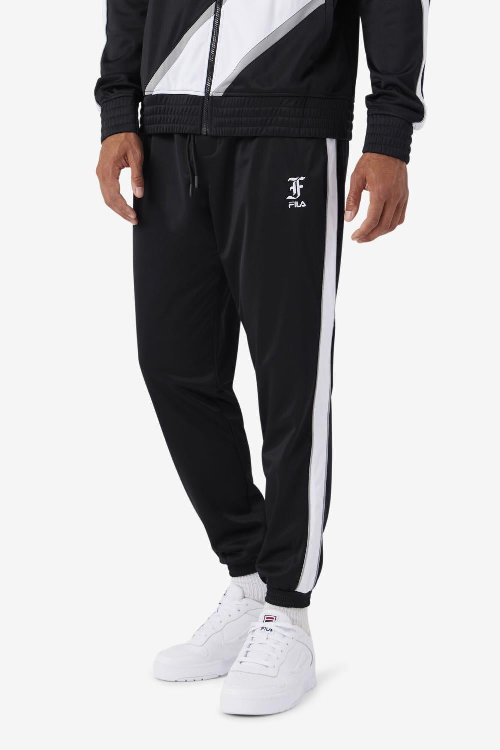 Men Sweatsuits &amp; Tracksuits | FILA Runi Track Pant 001 BLACK / WHITE / MONUMENT
