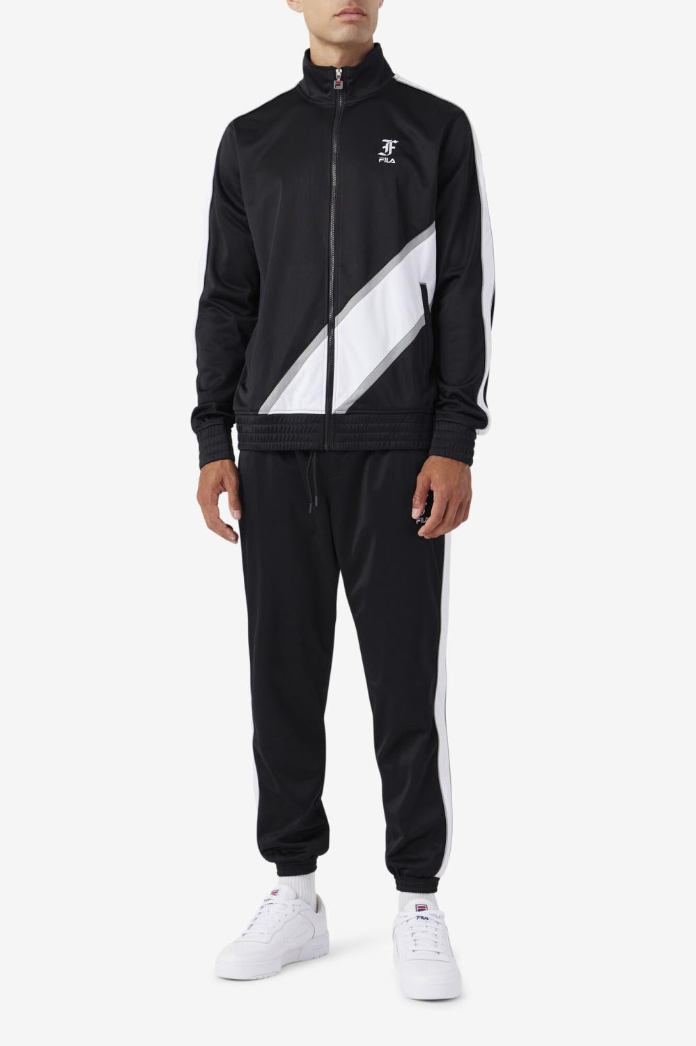 Men Sweatsuits &amp; Tracksuits | FILA Runi Track Pant 001 BLACK / WHITE / MONUMENT
