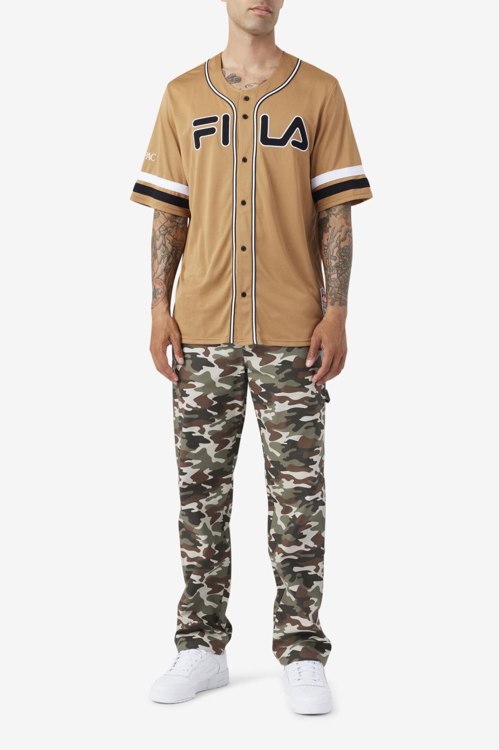 Men Tops | FILA 2Pac Baseball Jersey 227 TOBACCO BROWN / BLACK / WHITE
