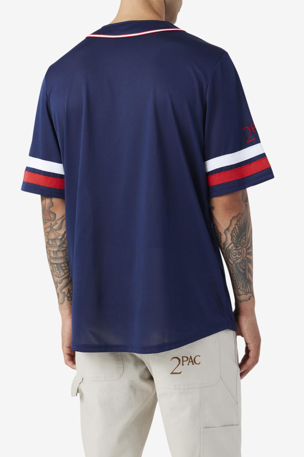 Men Tops | FILA 2Pac Baseball Jersey 410 FILA NAVY / FILA RED / WHITE