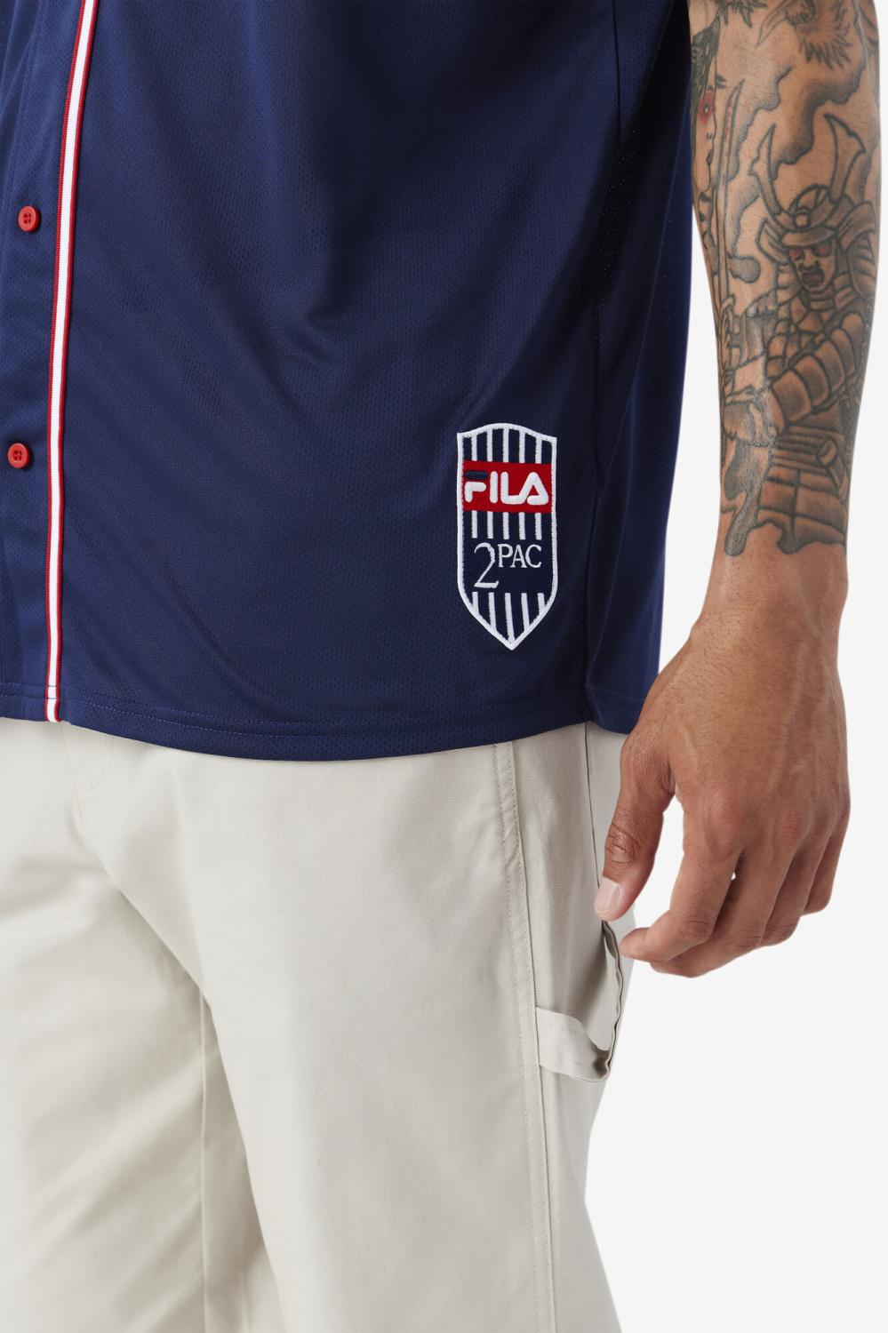 Men Tops | FILA 2Pac Baseball Jersey 410 FILA NAVY / FILA RED / WHITE