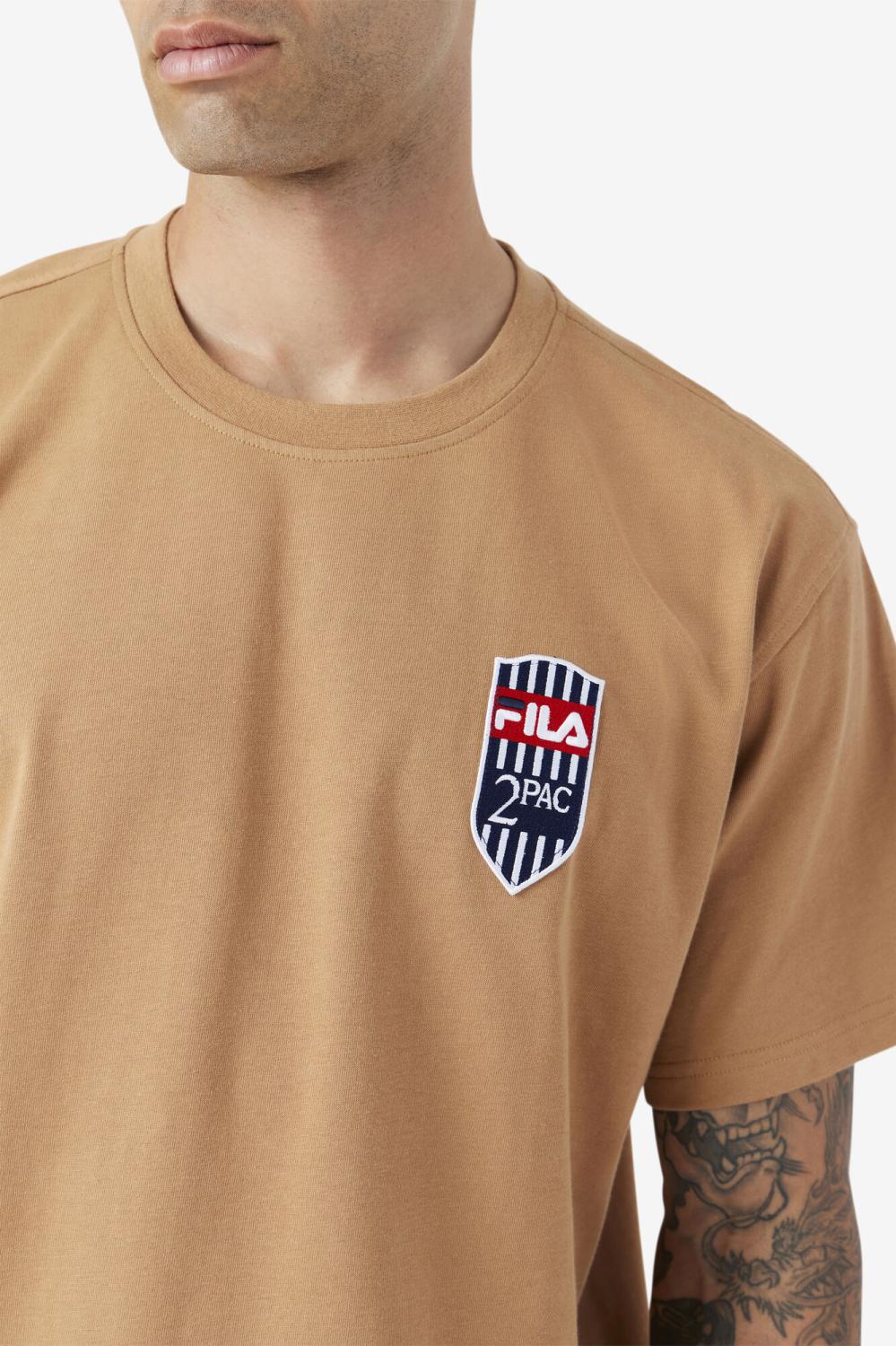 Men Tops | FILA 2Pac Patch Tee 227 TOBACCO BROWN
