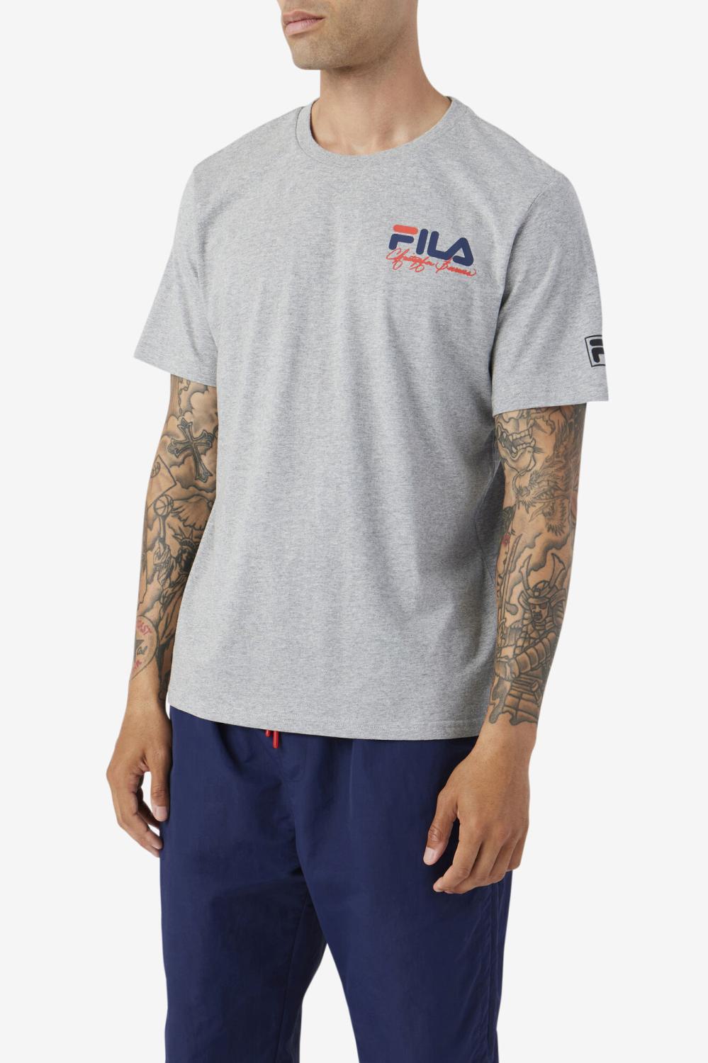 Men Tops | FILA Bevans Park Graphic Tee 073 HEATHER GREY