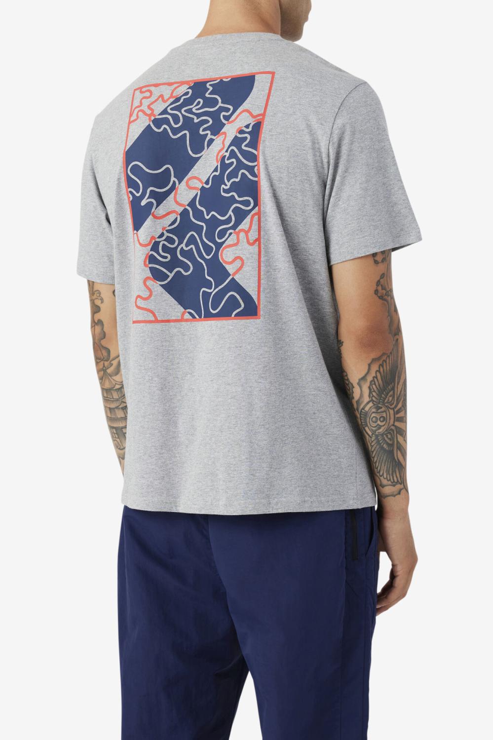 Men Tops | FILA Bevans Park Graphic Tee 073 HEATHER GREY