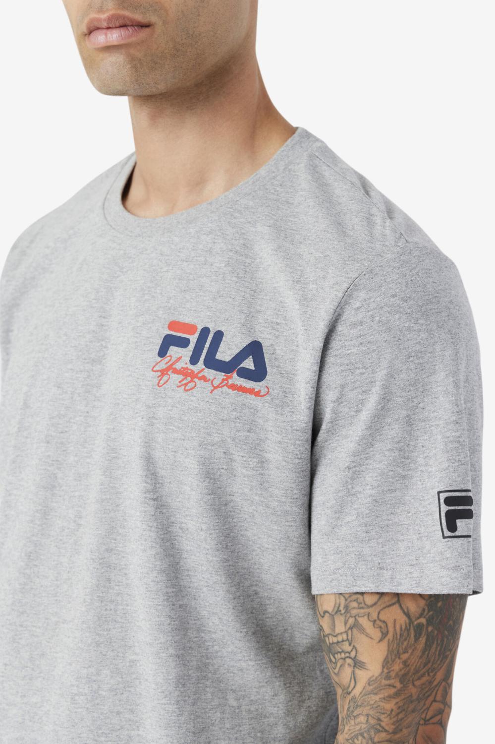 Men Tops | FILA Bevans Park Graphic Tee 073 HEATHER GREY