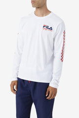 Men Tops | FILA Bevans Park Long Sleeve Tee 100 WHITE
