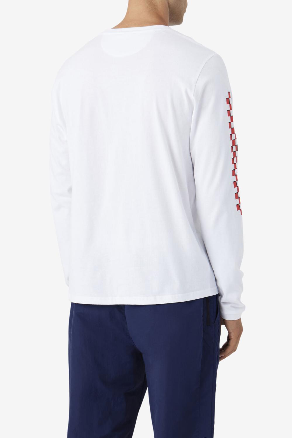 Men Tops | FILA Bevans Park Long Sleeve Tee 100 WHITE