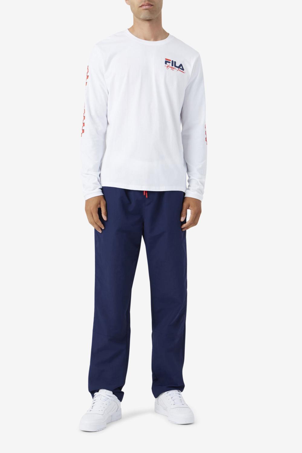 Men Tops | FILA Bevans Park Long Sleeve Tee 100 WHITE