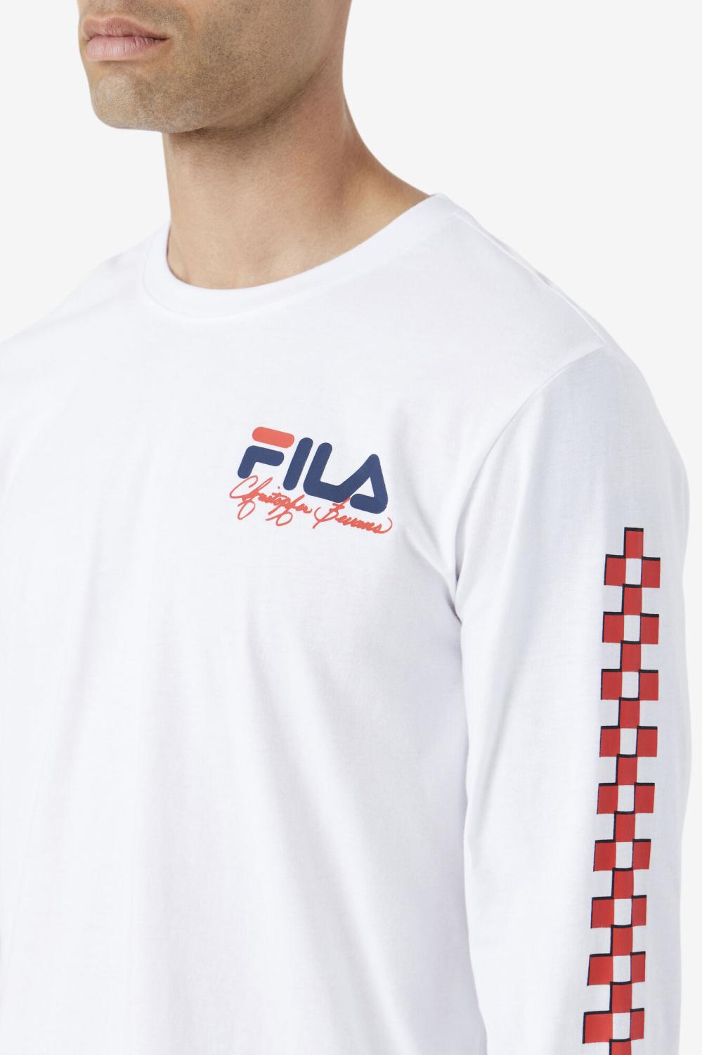 Men Tops | FILA Bevans Park Long Sleeve Tee 100 WHITE