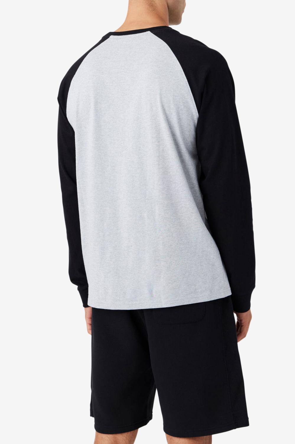 Men Tops | FILA Chet Raglan Tee 064 LIGHT GREY MARL / BLACK