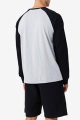 Men Tops | FILA Chet Raglan Tee 064 LIGHT GREY MARL / BLACK