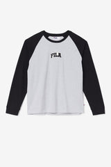 Men Tops | FILA Chet Raglan Tee 064 LIGHT GREY MARL / BLACK