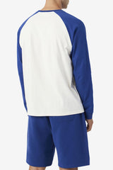 Men Tops | FILA Chet Raglan Tee 132 GARDENIA / TWILIGHT BLUE