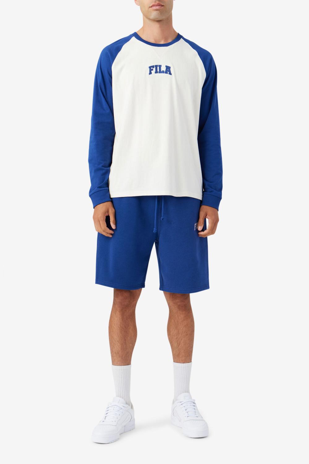 Men Tops | FILA Chet Raglan Tee 132 GARDENIA / TWILIGHT BLUE