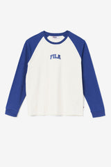 Men Tops | FILA Chet Raglan Tee 132 GARDENIA / TWILIGHT BLUE