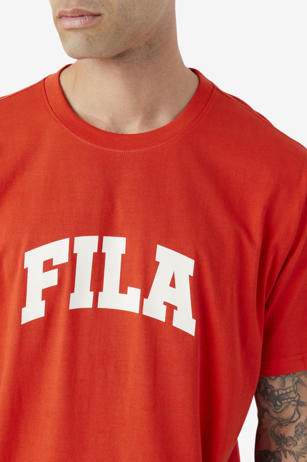 Men Tops | FILA Cody Tee 625 FIERY RED / WHITE