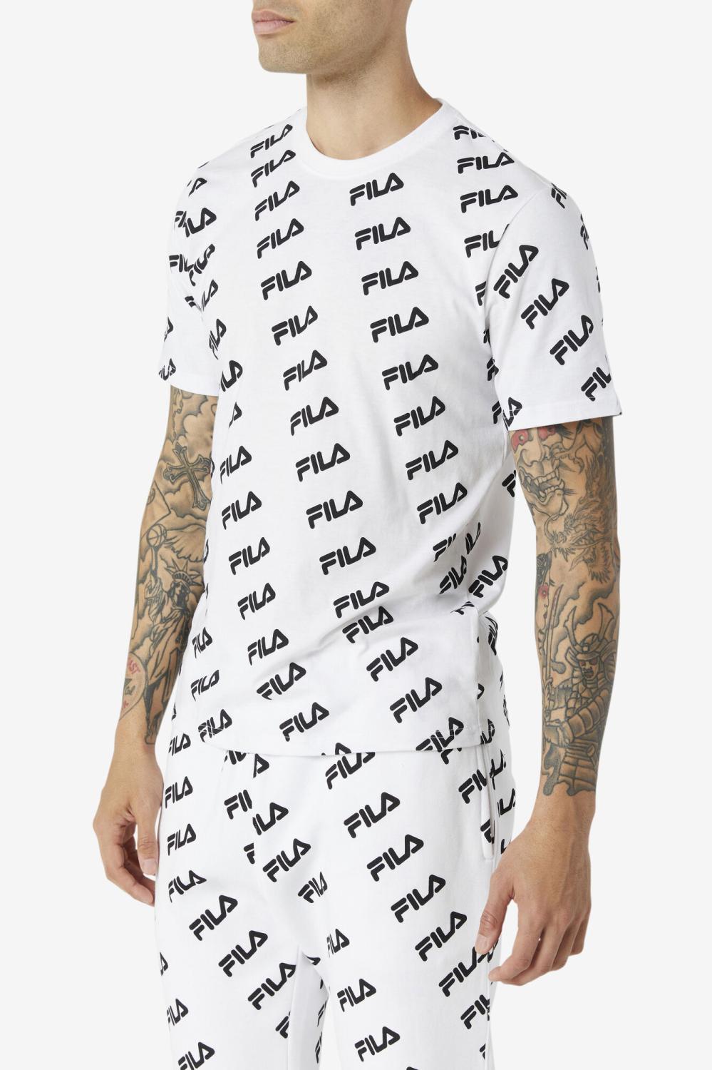 Men Tops | FILA Diagonal Logo Tee 100 WHITE / BLACK