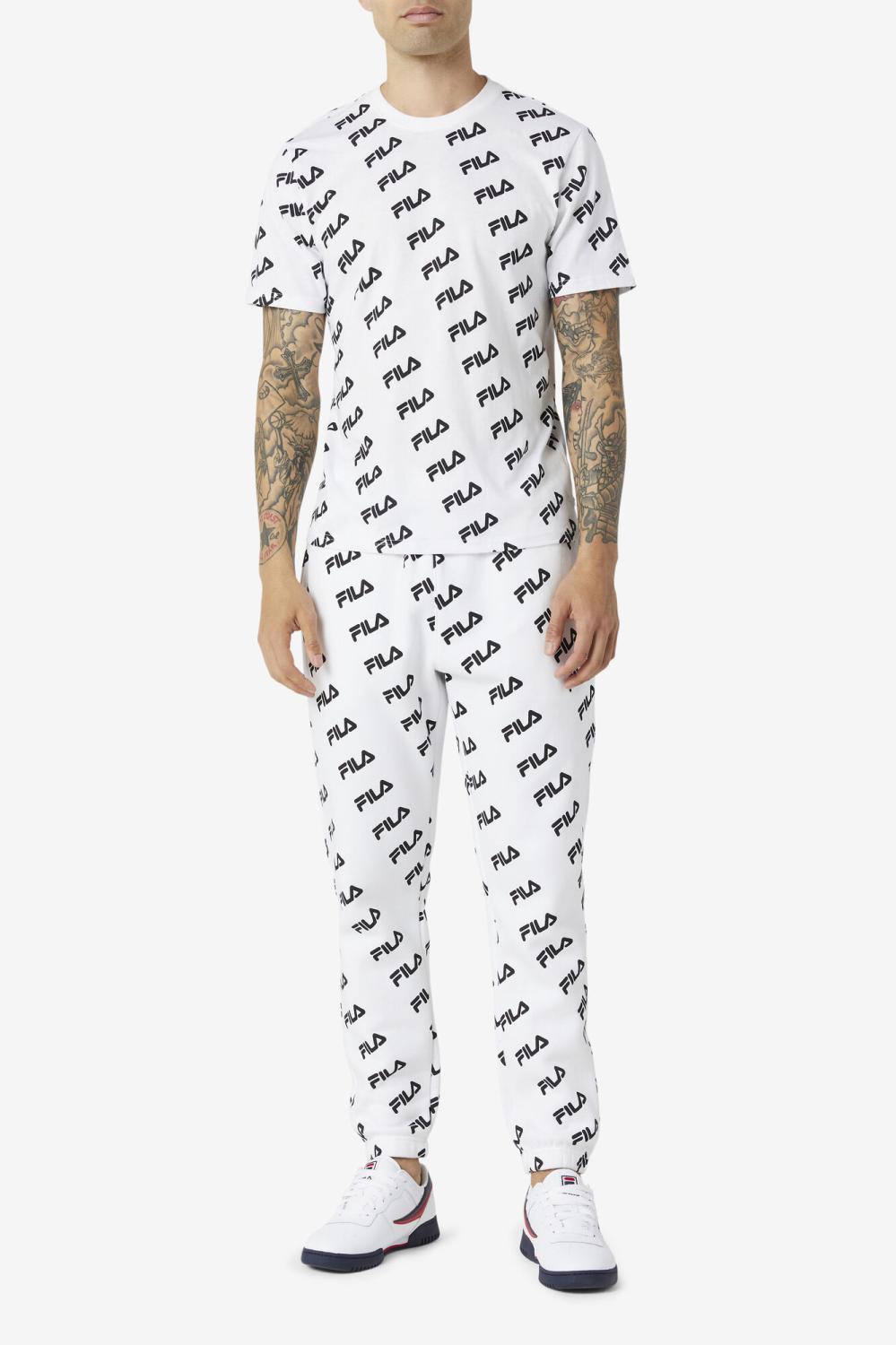 Men Tops | FILA Diagonal Logo Tee 100 WHITE / BLACK