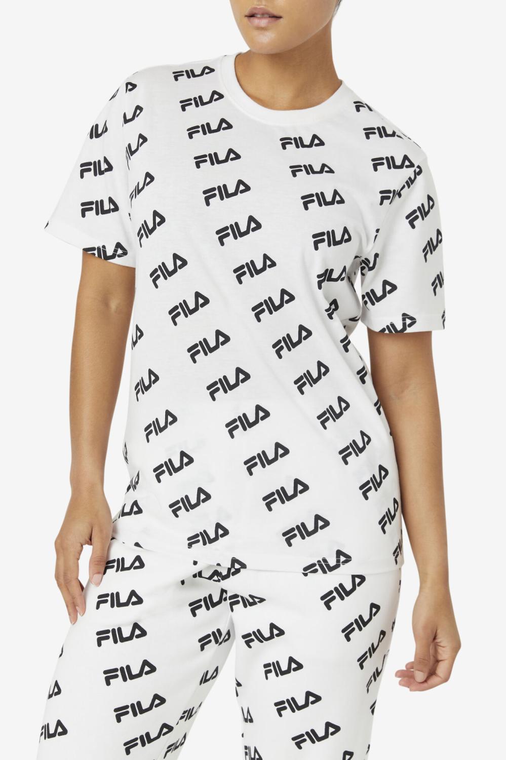 Men Tops | FILA Diagonal Logo Tee 100 WHITE / BLACK