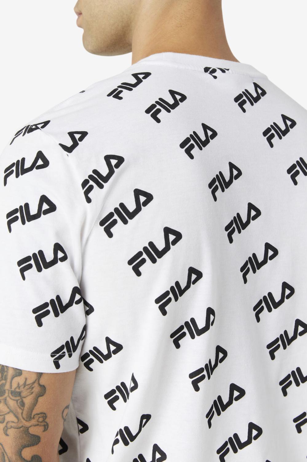 Men Tops | FILA Diagonal Logo Tee 100 WHITE / BLACK