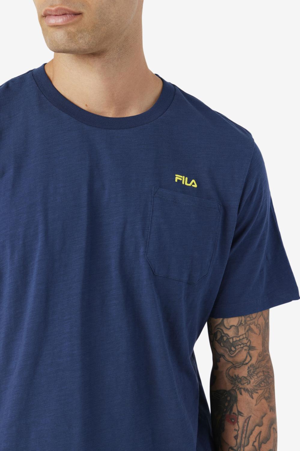 Men Tops | FILA Dilki Crew 934 FRENCH NAVY / BLAZING YELLOW