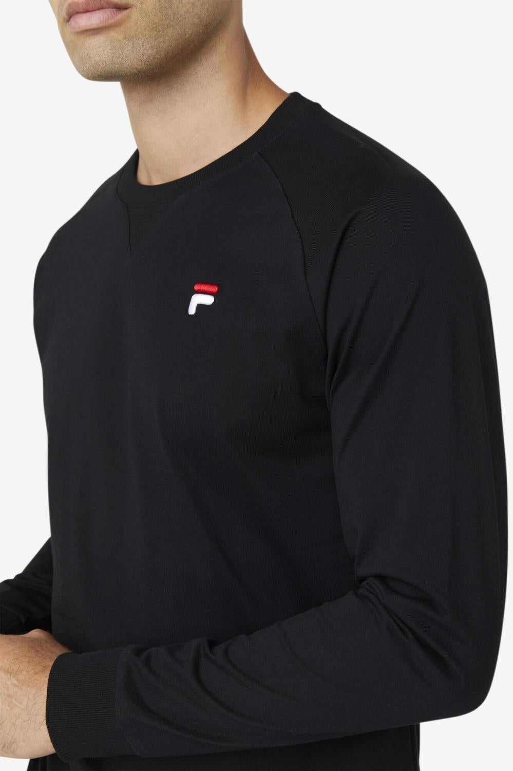 Men Tops | FILA Flynn Long Sleeve Tee 001 BLACK