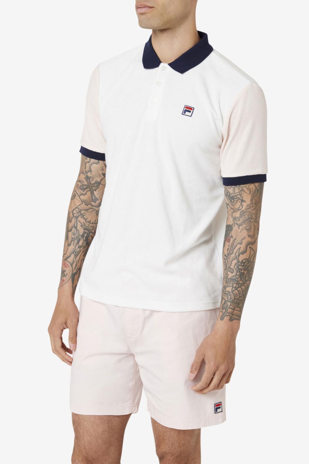 Men Tops | FILA Gramme Polo 058 MARSHMALLOW / PINK DOGWOOD / NAVY