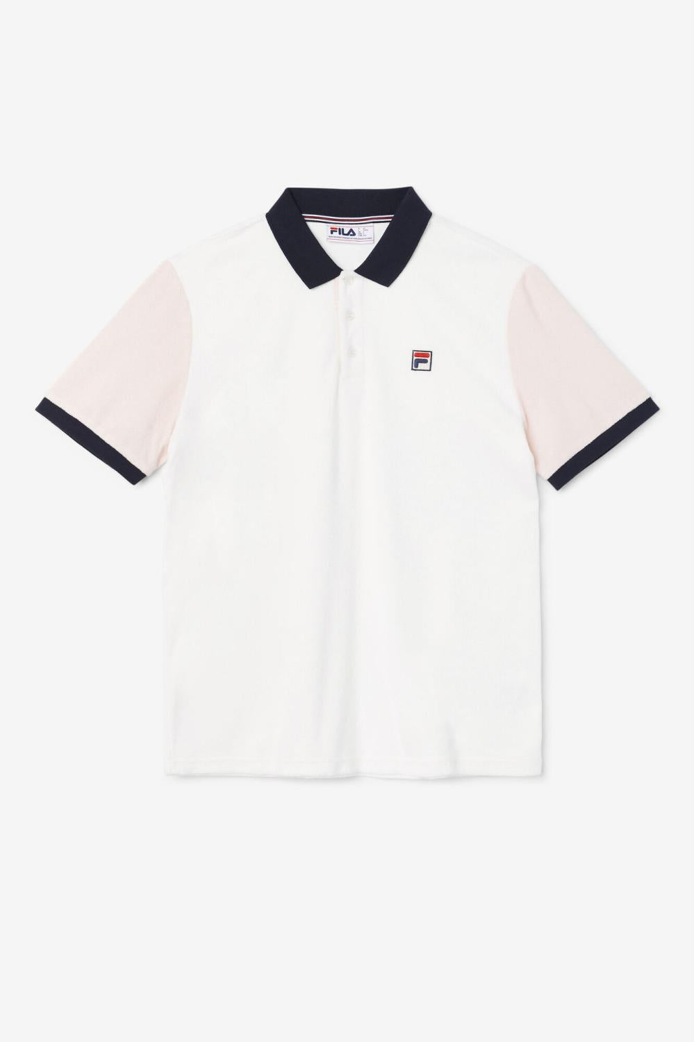 Men Tops | FILA Gramme Polo 058 MARSHMALLOW / PINK DOGWOOD / NAVY