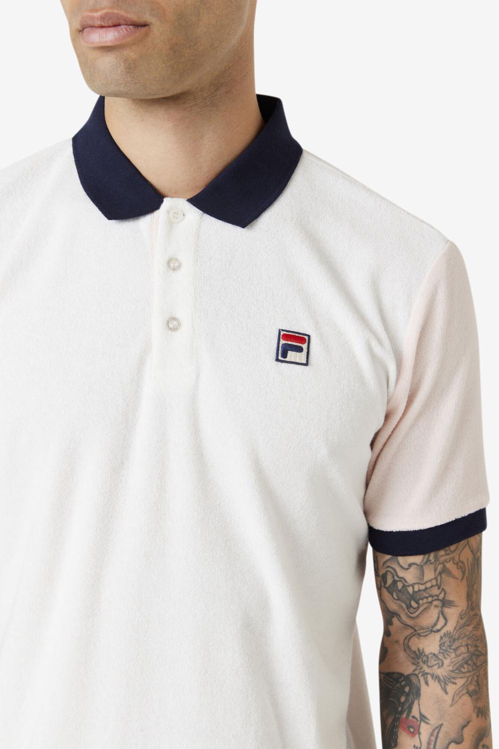 Men Tops | FILA Gramme Polo 058 MARSHMALLOW / PINK DOGWOOD / NAVY