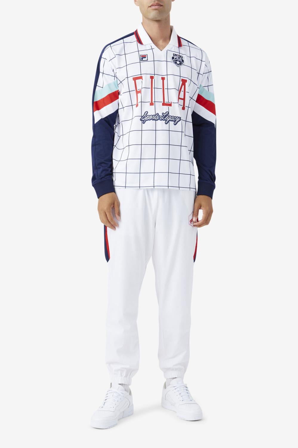 Men Tops | FILA Kay Goalie Jersey 100 WHITE / CANAL BLUE / FILA RED / WHITE