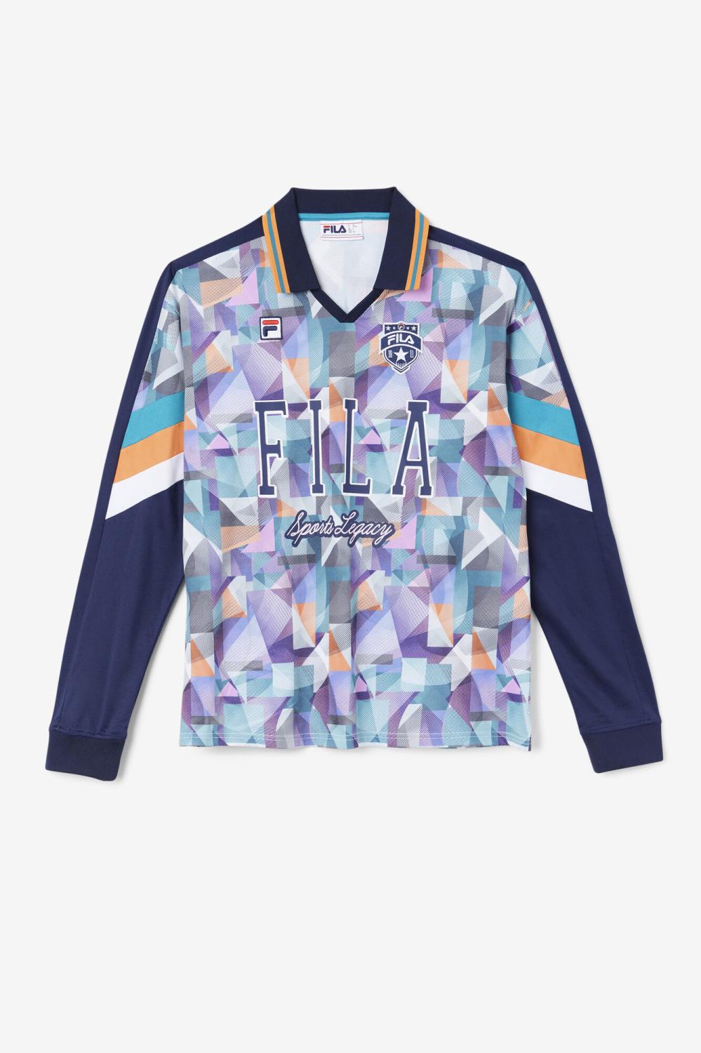 Men Tops | FILA Kay Goalie Jersey 412 FILA NAVY / PAGODA BLUE / TANGERINE / WHITE