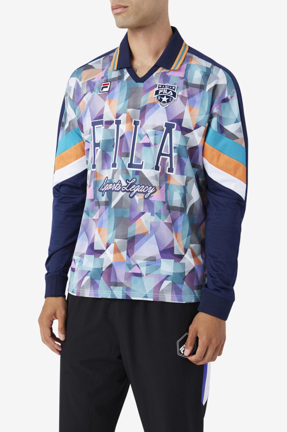 Men Tops | FILA Kay Goalie Jersey 412 FILA NAVY / PAGODA BLUE / TANGERINE / WHITE