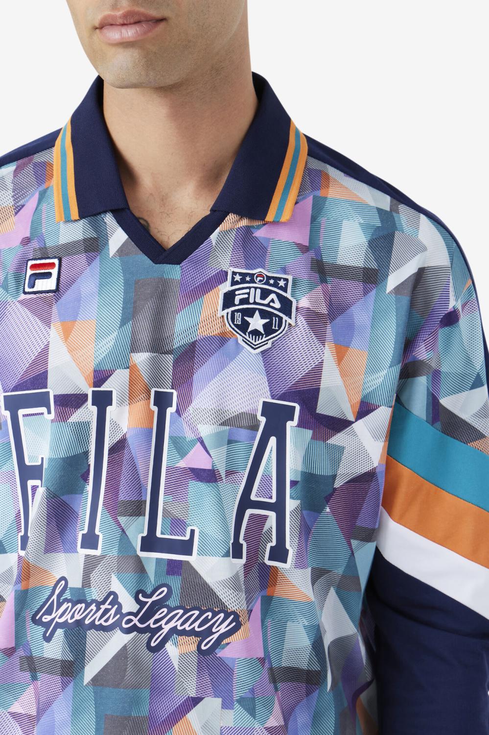 Men Tops | FILA Kay Goalie Jersey 412 FILA NAVY / PAGODA BLUE / TANGERINE / WHITE