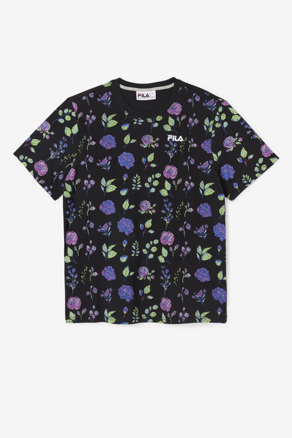 Men Tops | FILA Kensico Tee 001 BLACK / FLORAL PRINT