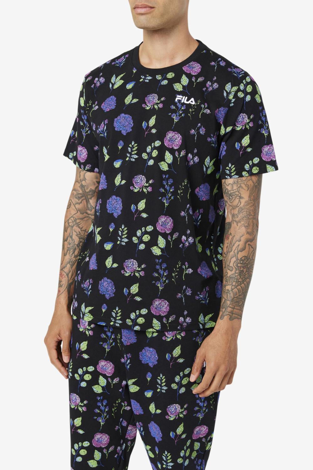Men Tops | FILA Kensico Tee 001 BLACK / FLORAL PRINT