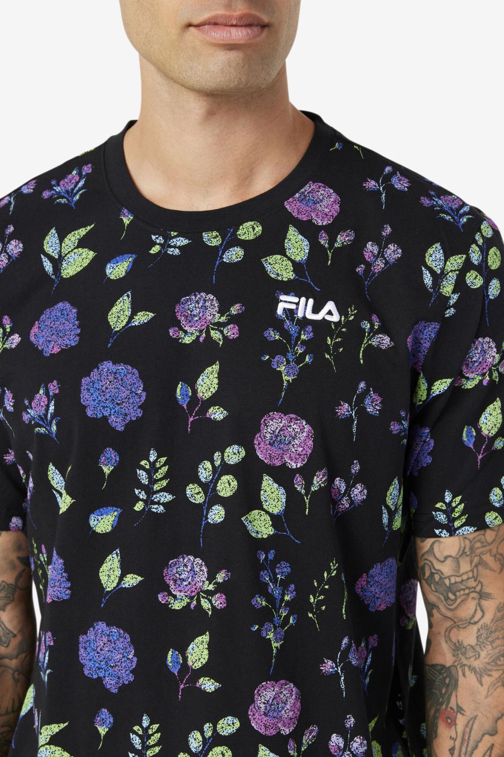 Men Tops | FILA Kensico Tee 001 BLACK / FLORAL PRINT