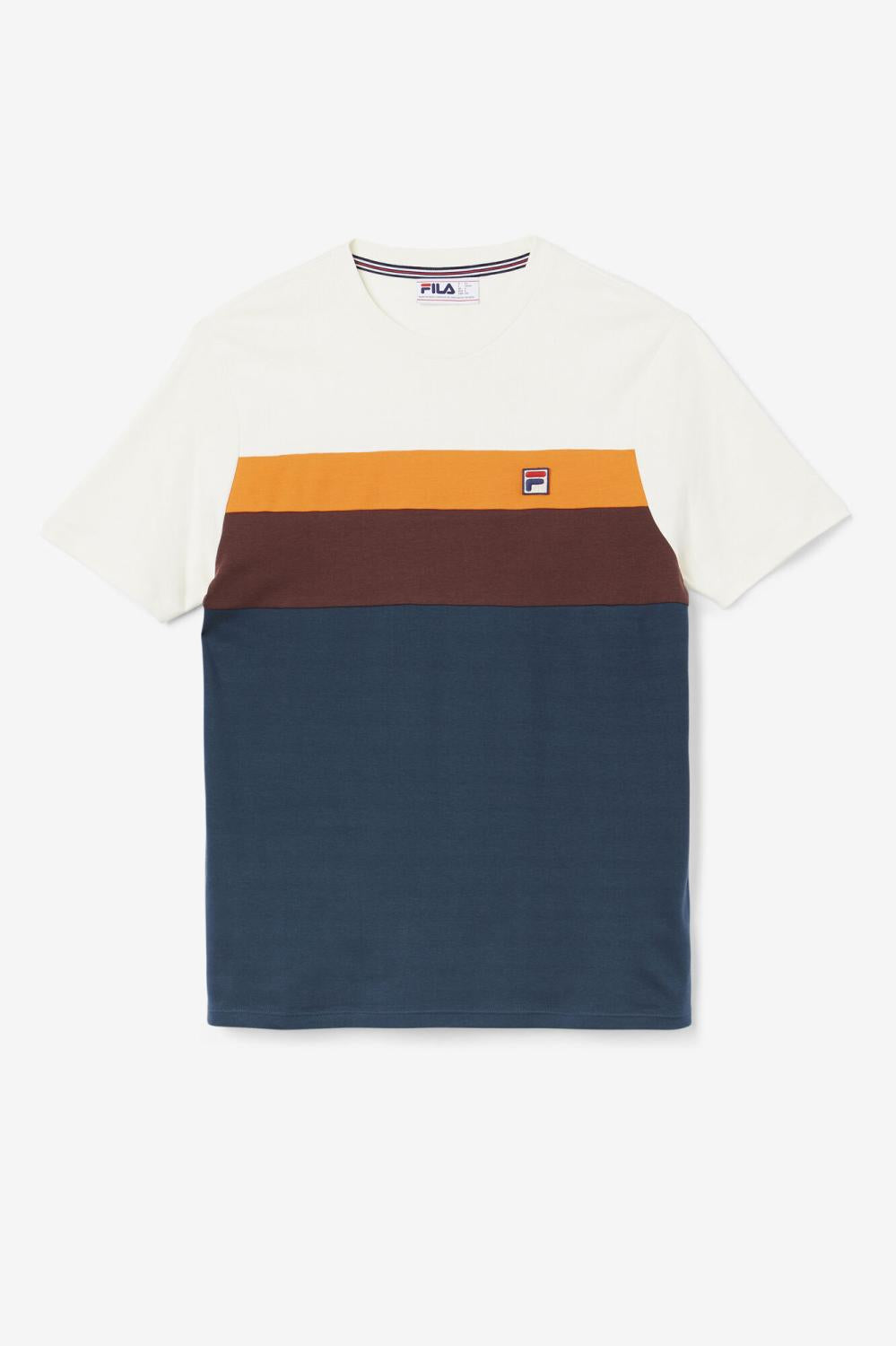 Men Tops | FILA Leary Crew 292 DARK TEAL / BROWN STONE / MANDARIN ORANGE
