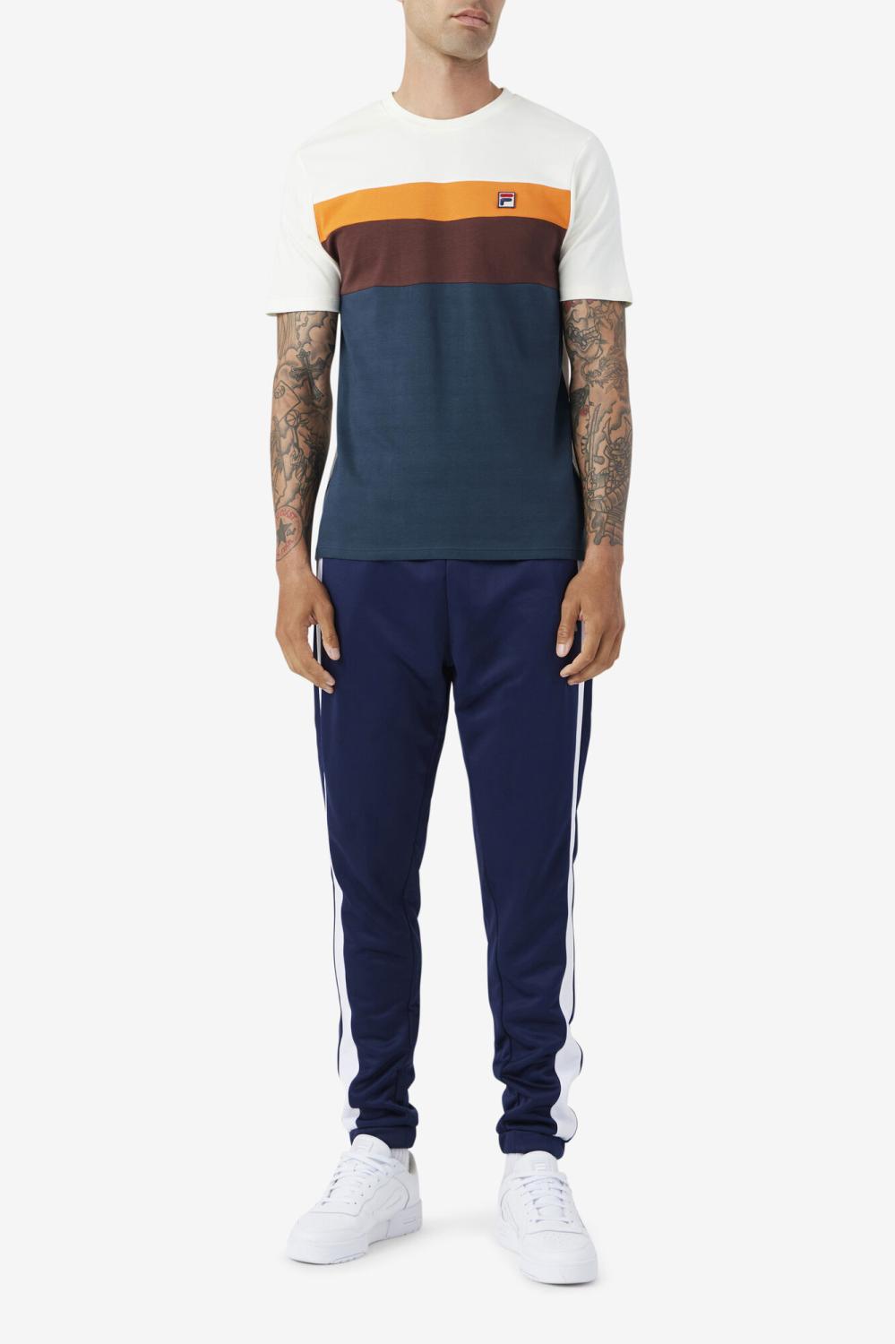 Men Tops | FILA Leary Crew 292 DARK TEAL / BROWN STONE / MANDARIN ORANGE