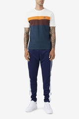 Men Tops | FILA Leary Crew 292 DARK TEAL / BROWN STONE / MANDARIN ORANGE