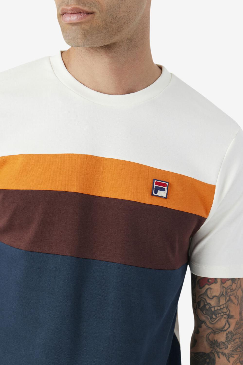Men Tops | FILA Leary Crew 292 DARK TEAL / BROWN STONE / MANDARIN ORANGE