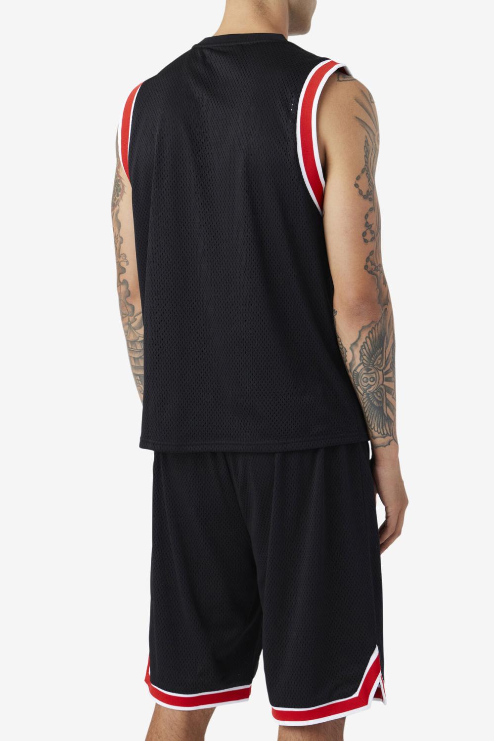 Men Tops | FILA Ovi Basketball Jersey 001 BLACK / FILA RED / WHITE