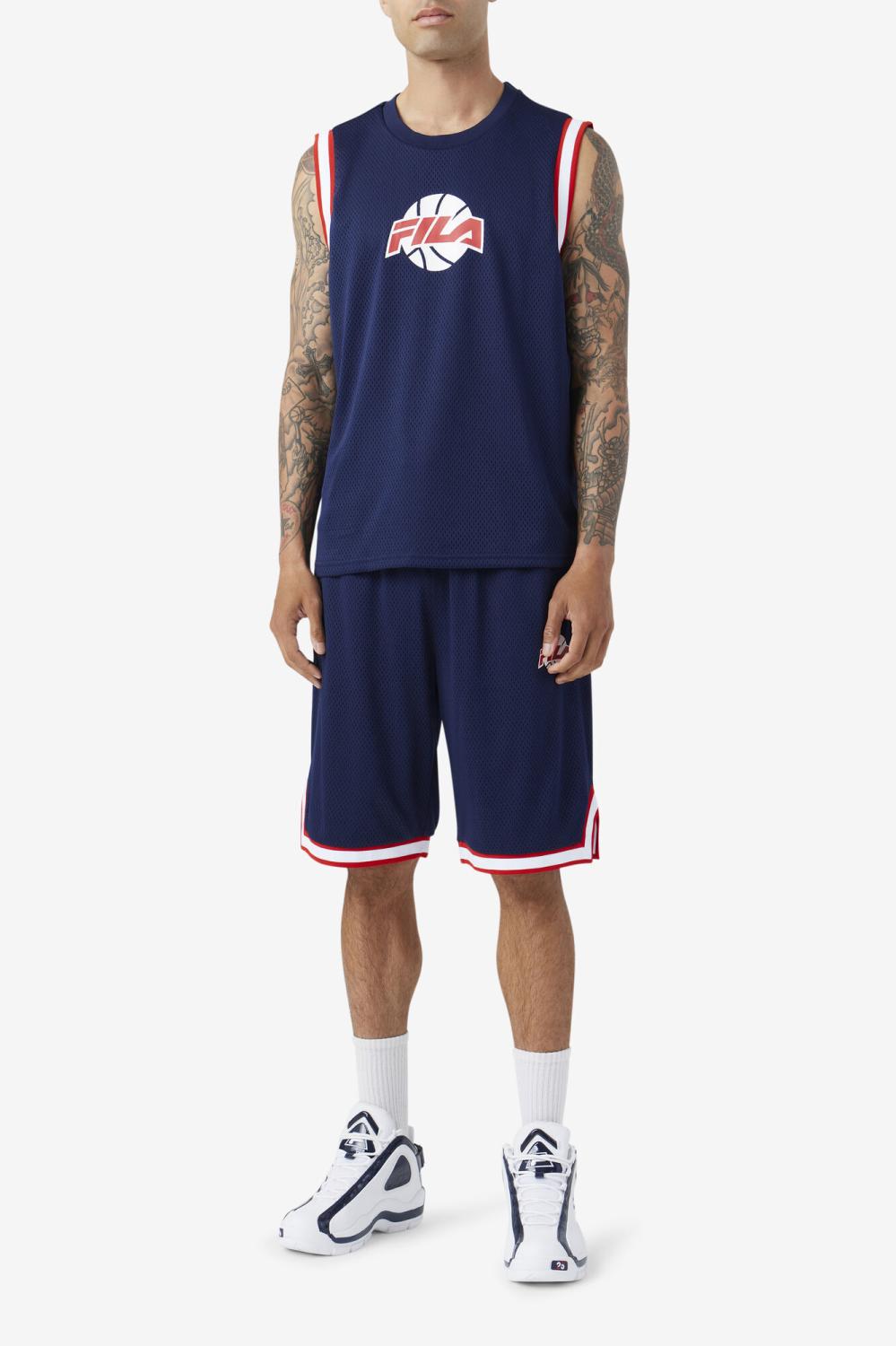 Men Tops | FILA Ovi Basketball Jersey 410 FILA NAVY / FILA RED / WHITE