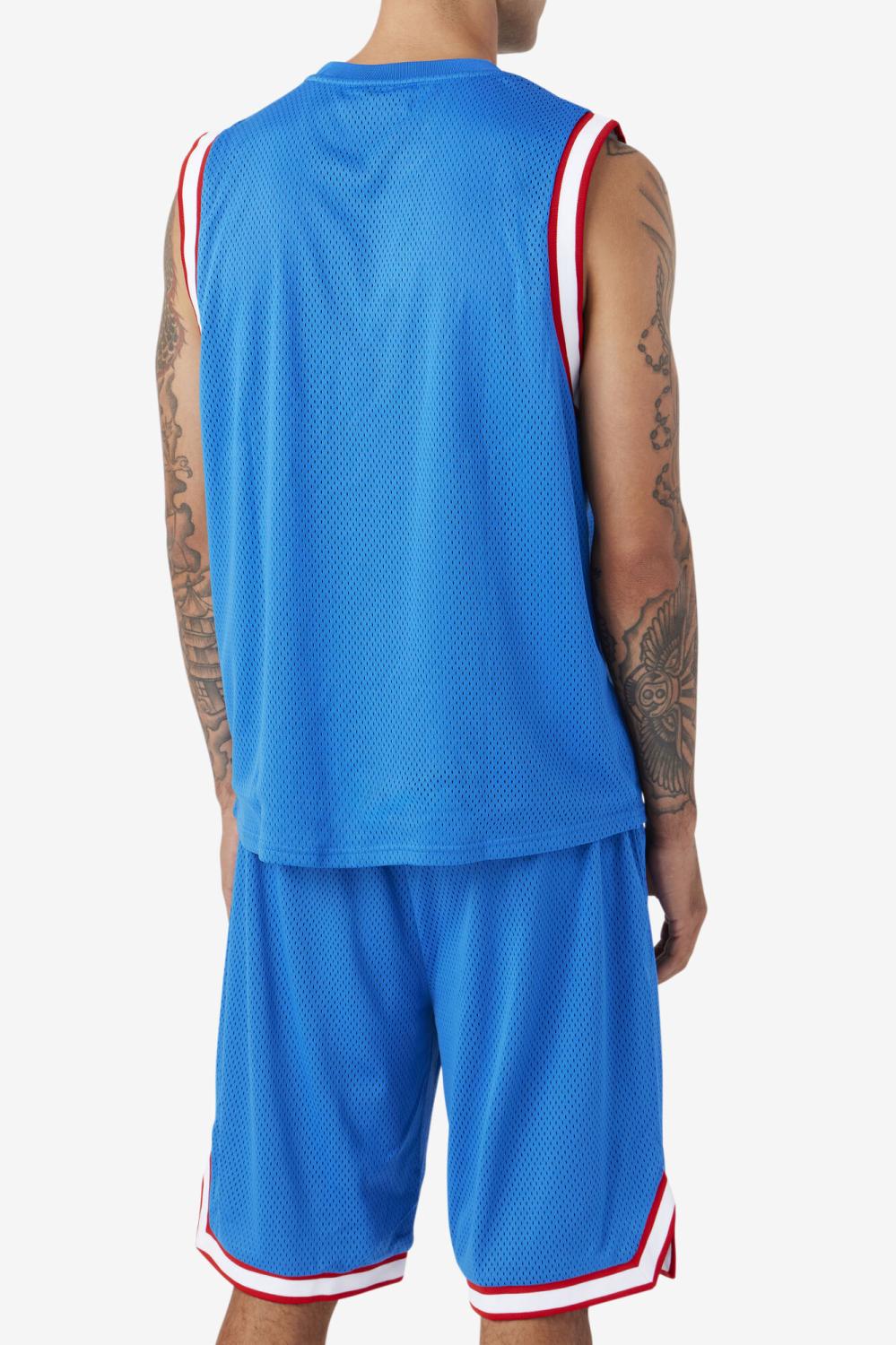 Men Tops | FILA Ovi Basketball Jersey 466 PRINCE BLUE / WHITE / FILA RED / GOLD FUSION