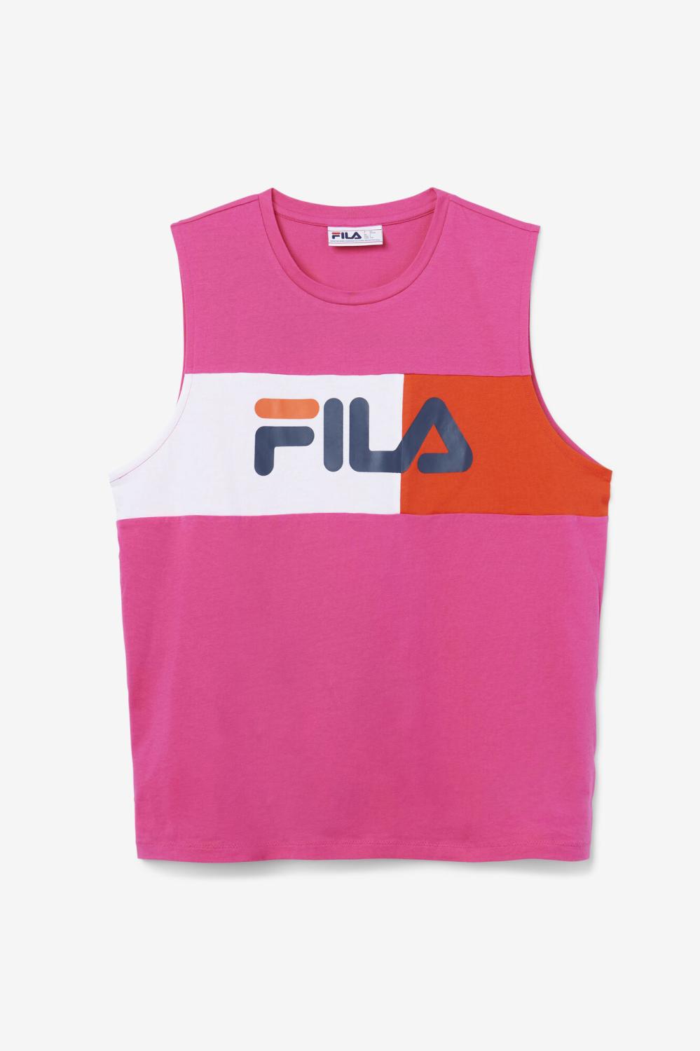 Men Tops | FILA Ozni Sleeveless Tee 677 FUCHSIA PURPLE / WHITE / FRENCH NAVY