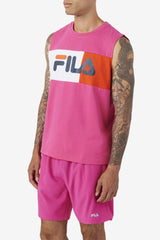 Men Tops | FILA Ozni Sleeveless Tee 677 FUCHSIA PURPLE / WHITE / FRENCH NAVY
